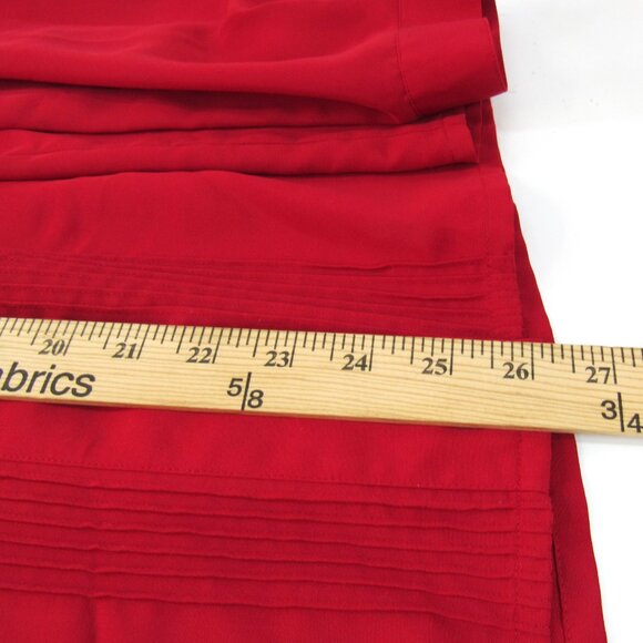 Laura Scott Women's Red Embroidered Hidden Buttons Long Sleeve Blouse Size 16 - Picture 8 of 10